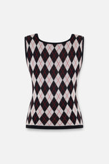 Daydreamers Argyle Sleeveless Knit Top