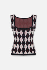 Daydreamers Argyle Sleeveless Knit Top