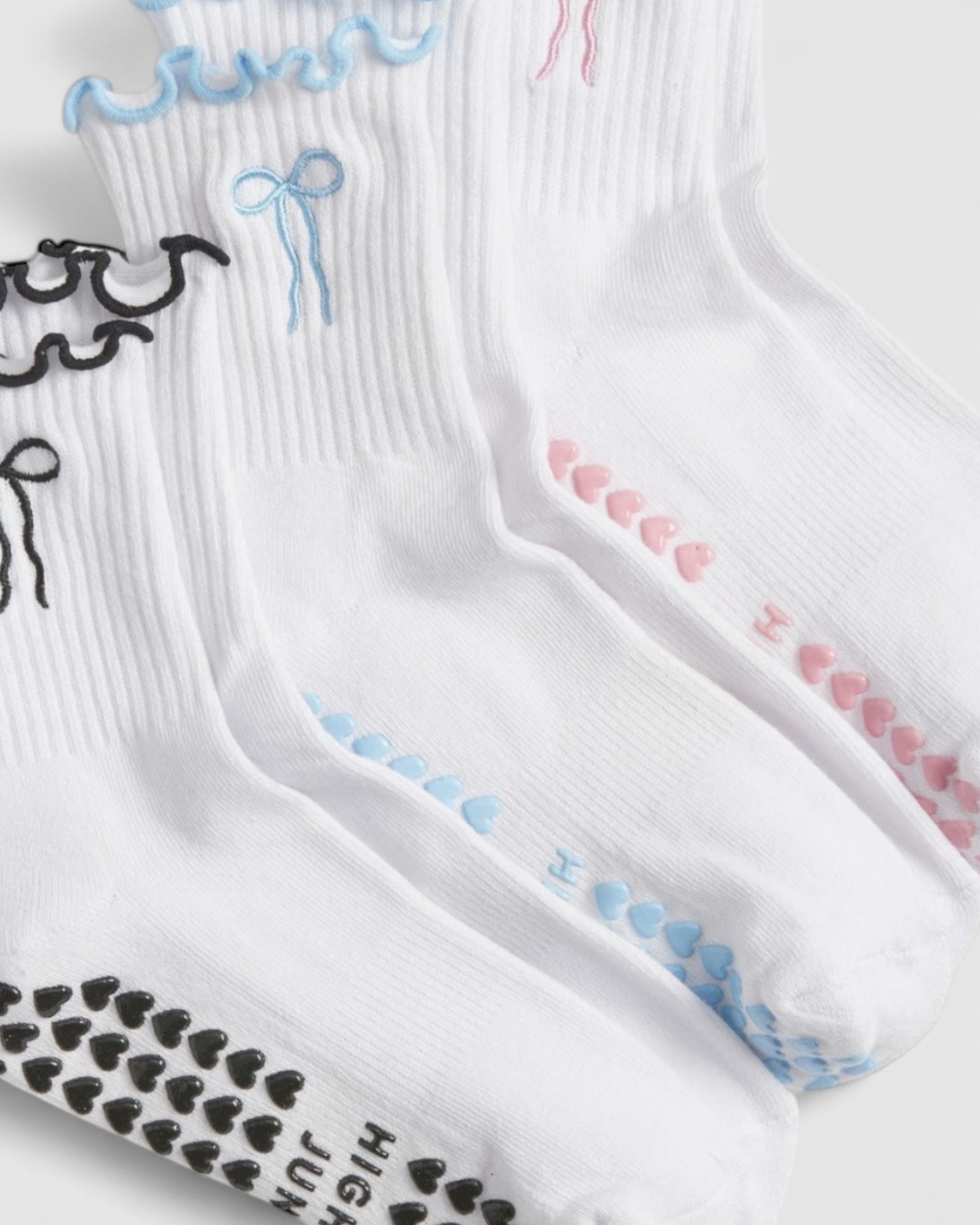 Bowtiful Frilled Edge Grip Sock - 3 Pack Value Bundle