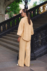 Peach Heavy Linen Wide-Leg Pants Perfect Days