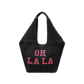 Oh La La Black Oversized Beach Bag