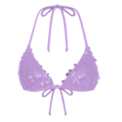 Sienna Sequin Embroidery Bikini Top - Lilac