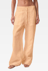 Peach Heavy Linen Wide-Leg Pants Perfect Days