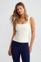 BARDOT TANK - STRAPPEY TOP - VANILLA