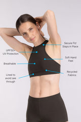 Bikini Top Racerfront Tie ― Coffee