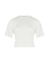 Free Heaven Crop Draped Tshirt - Blanc De Blanc