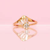 18ct Gold Baguette and Round Diamond Ring Set