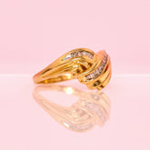 18ct Gold Baguette Diamond Wishbone Ring