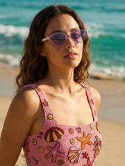 Oceanus X SOJOS Darling Sunglasses Purple