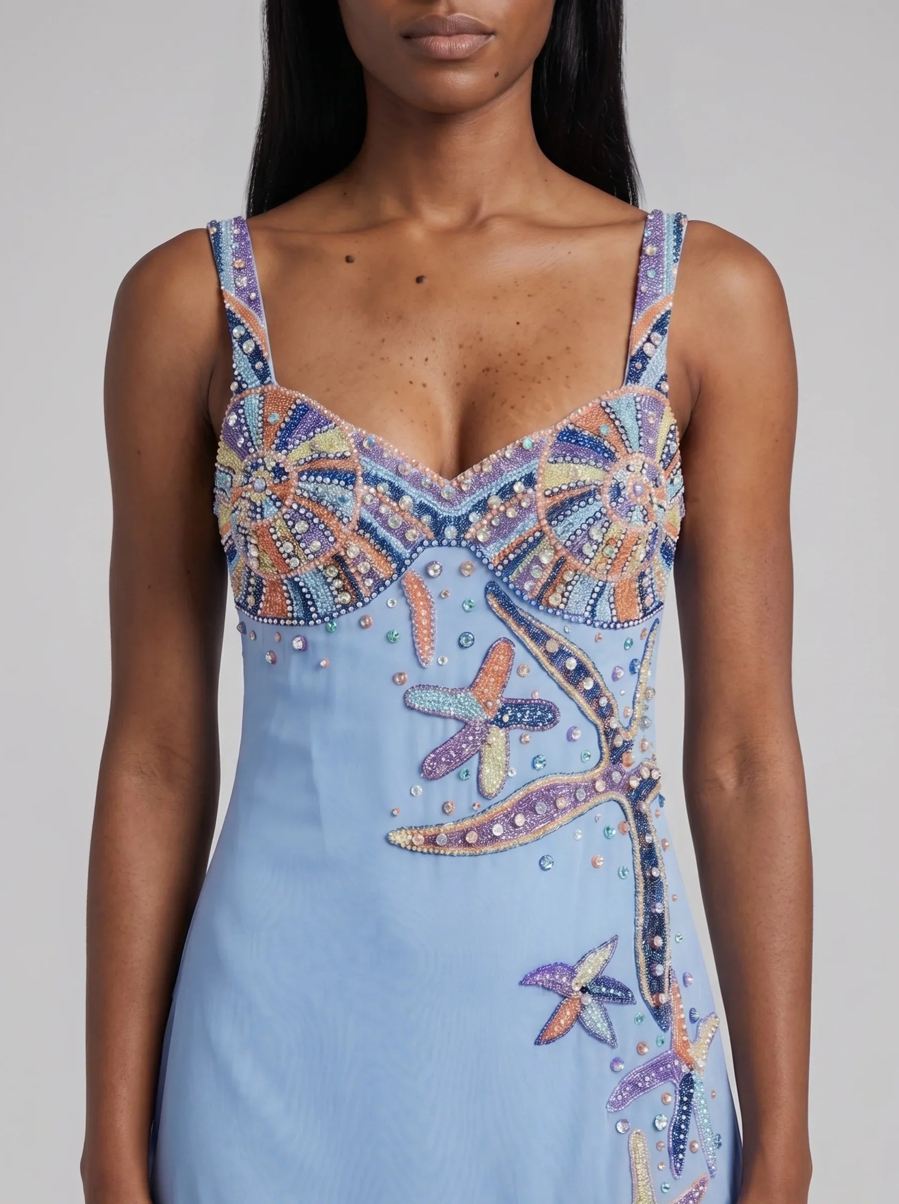 Crescent Shell Mini Dress Lilac