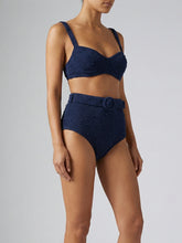Heidi Hand Beaded Bikini Bottom Navy in Stock