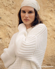 Delčia: Off-White Cotton Sweater & Shorts Set