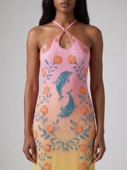 Dolphin Hand Beaded Maxi Dress