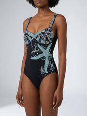 Selene Sea Shell Swimsuit in Black