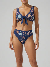 Orla Tie in the Middle Bikini Top Navy