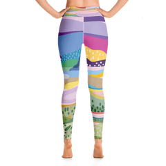 High Waist Yoga Leggings in Summer Afternoon