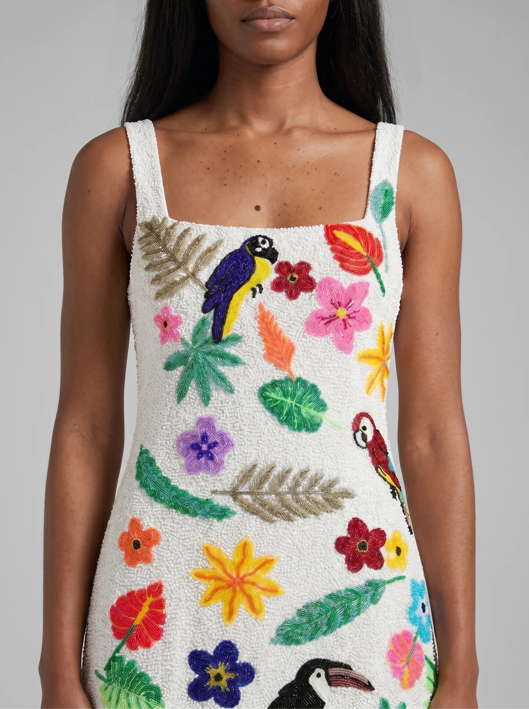 Sofia Tropical White Mini Dress