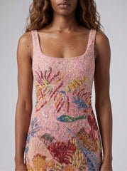 Oceanic Bloom Mini Dress