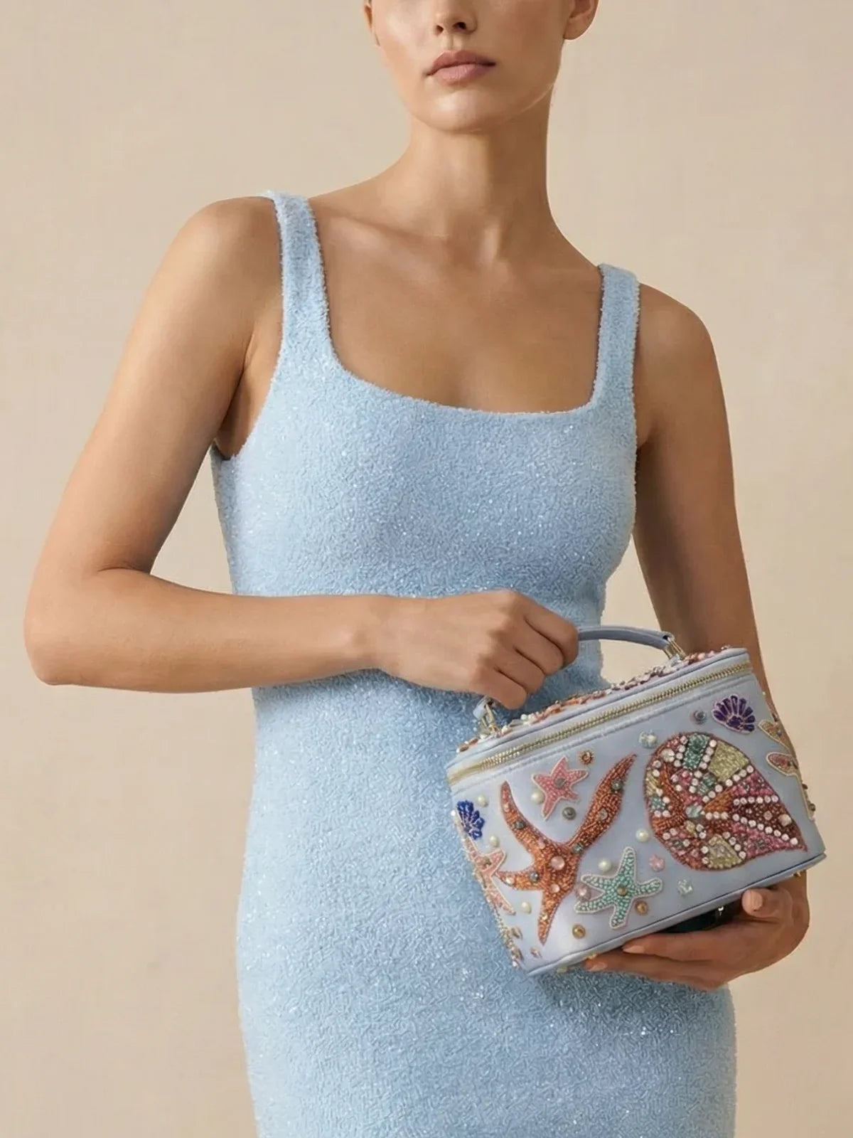 Selene Vanity Blue Makeup Bag
