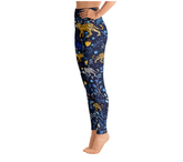High Waist Yoga Leggings in Blue Leopards