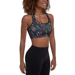 Sports Bra in Night Dreaming of Garden