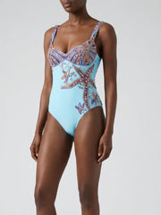 Selene Sea Shell Swimsuit in Aqua