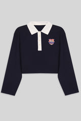 POLO CROPPED SWEATSHIRT - NAVY