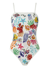Disney | Oceanus Fully Hand Beaded Attina White Swimsuit