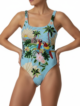 Pandora Luxe Hand Beaded Swimsuit - Baby Blue