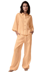 Peach Heavy Linen Wide-Leg Pants Perfect Days