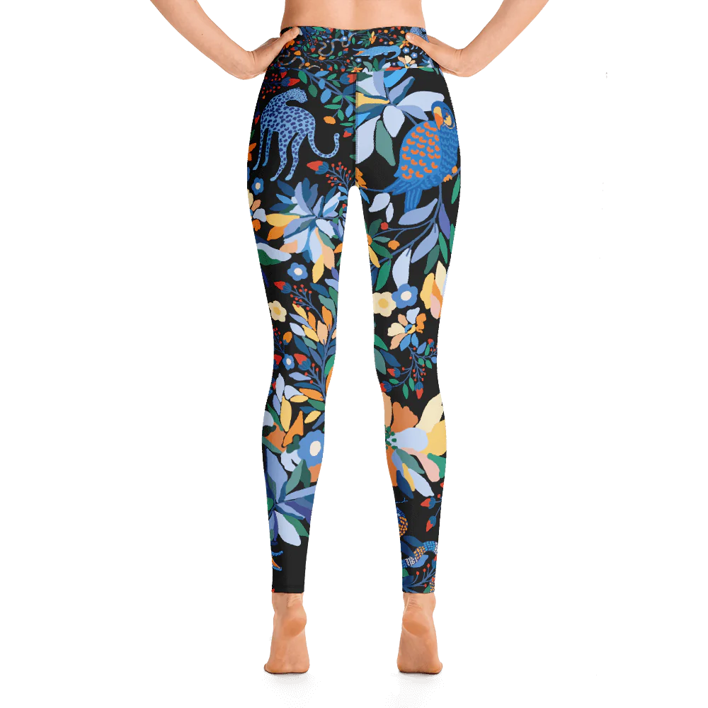 High Waist Yoga Leggings in Night Zoo