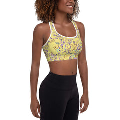 Sports Bra in Yellow Garden