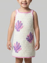 Coral White Crochet Kids Dress