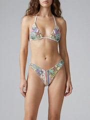 Talia Hand Embroidered Multi Colour Bikini Top