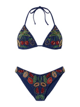 Cherry Bikini Top in Navy