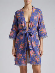 Kimono Blue Face Flower