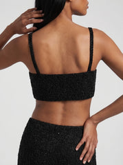 Mei Flattering Summer Luxe Co-Ord Top - Black