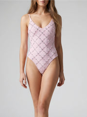 Rose Elegant High Cut Leg Swimsuit in Pink