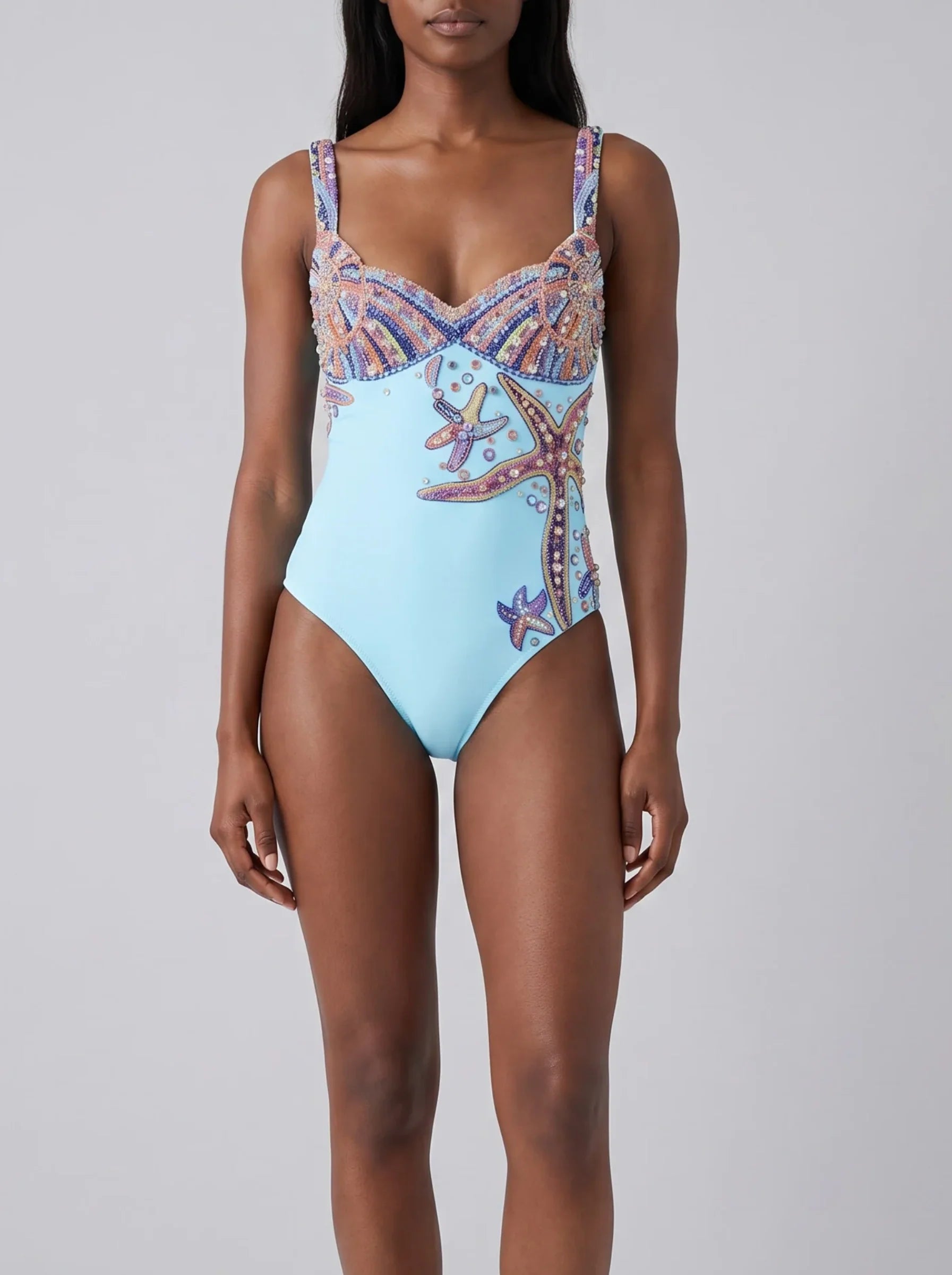 Selene Sea Shell Swimsuit in Aqua