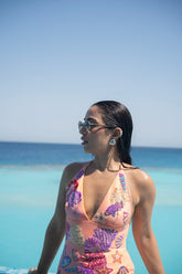 Oceanus X the Red Sea Pearl Swimsuit in Coral لؤلؤ