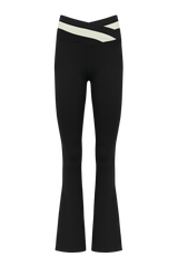 YOGAFLOW WRAP WAIST FLARE TROUSERS DUO BLACK