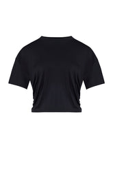Free Heaven Crop Draped Tshirt - Jet Black