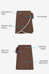 Wrap Skirt ― Brown / White