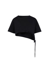 Free Heaven Crop String Tshirt - Jet Black