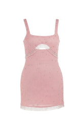 Posy Pink Beaded Mini Dress