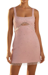 Posy Pink Beaded Mini Dress