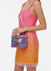 Seahorse Vanity Box Bag Purple