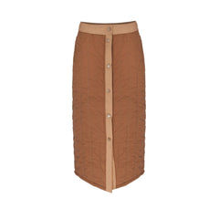 WARM PUFFER SKIRT - FLAT WHITE BROWN