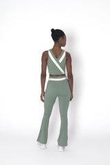 YOGAFLOW WRAP WAIST FLARE TROUSERS DUO SOFT SAGE