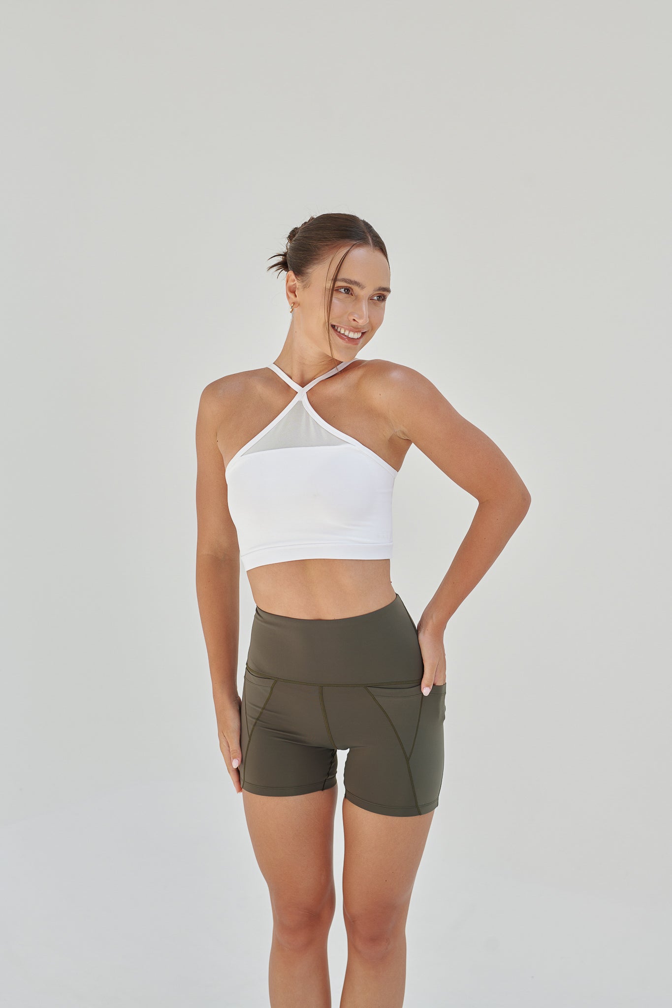 NEW AirRise Convertible v Neck Sports Bra - White
